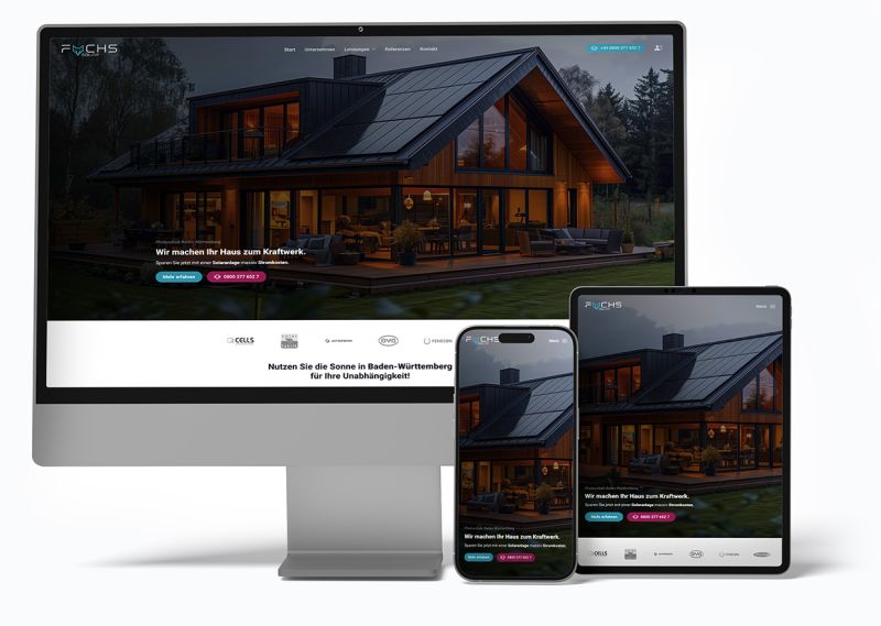 Modernes Webdesign für Handwerksbetriebe am Beispiel eines Solar-Unternehmens