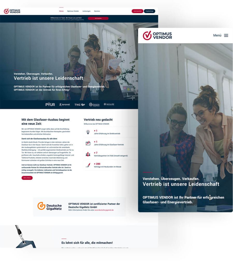 Vertriebsunternehmen Webdesign