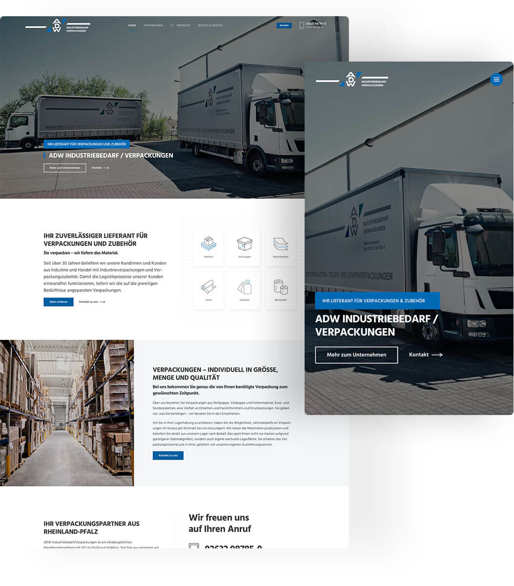 Professionelle Website für Industrie und Logistik – Umgesetzt von Wee Media