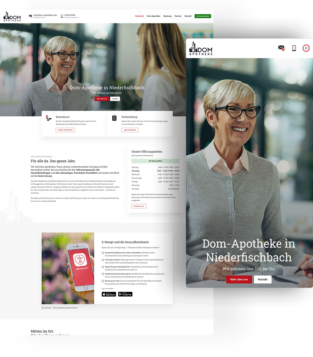Webdesign Referenz für DOM Apotheke NIederfischbach