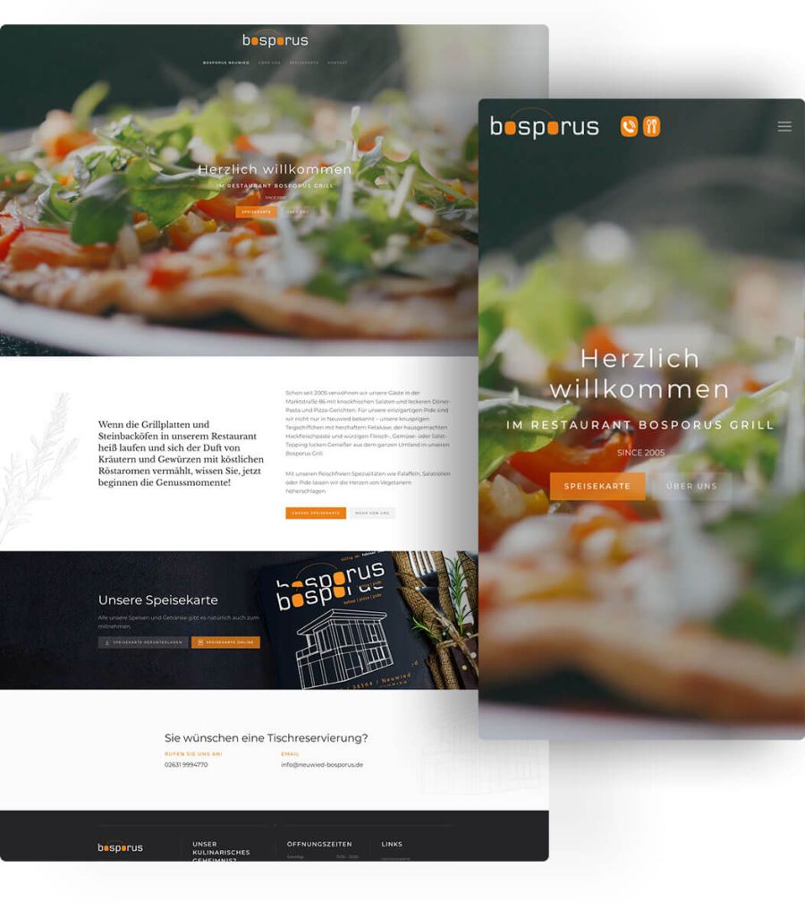 Gastronomie Webdesign: Website für Restaurant in Neuwied Bosporus
